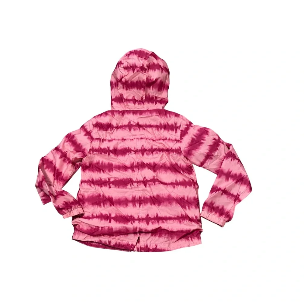 Cat & Jack Girls Pink Tie Dye Windbreaker Hooded Jacket Magenta Size M 7/8